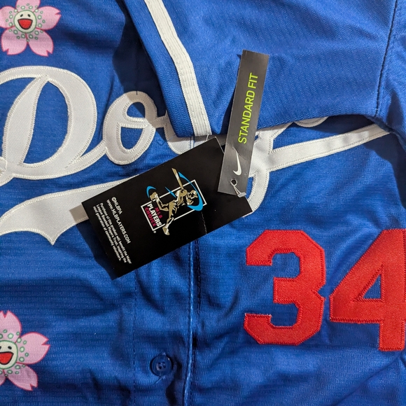 Nike Blue Jersey with Red Number and White Script - Picture 3 of 7